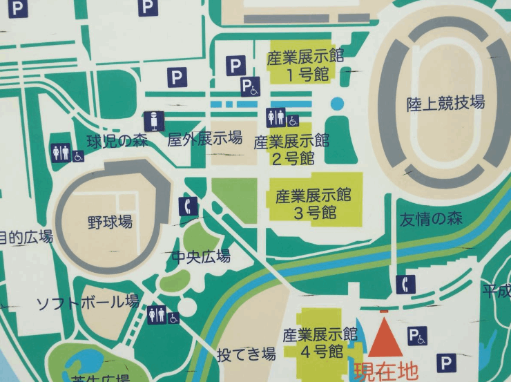 金沢産業会館の駐車場への地図