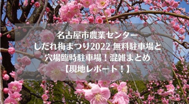 名古屋市農業センターのしだれ梅まつり22の無料駐車場と穴場臨時駐車場と混雑まとめ Topic Sense